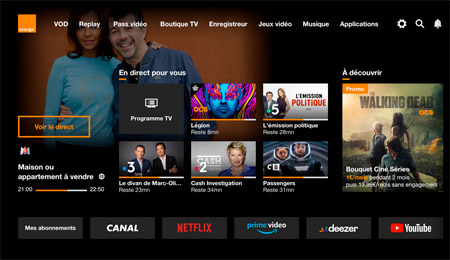 Les décodeurs TV Orange mis à jour, l'ancienne interface passe au noir