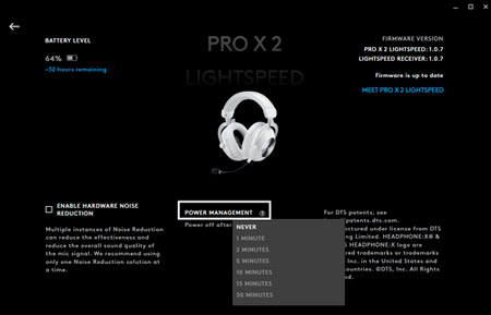 Casque audio Logitech G PRO X 2 LIGHTSPEED dans le G HUB 2023.4